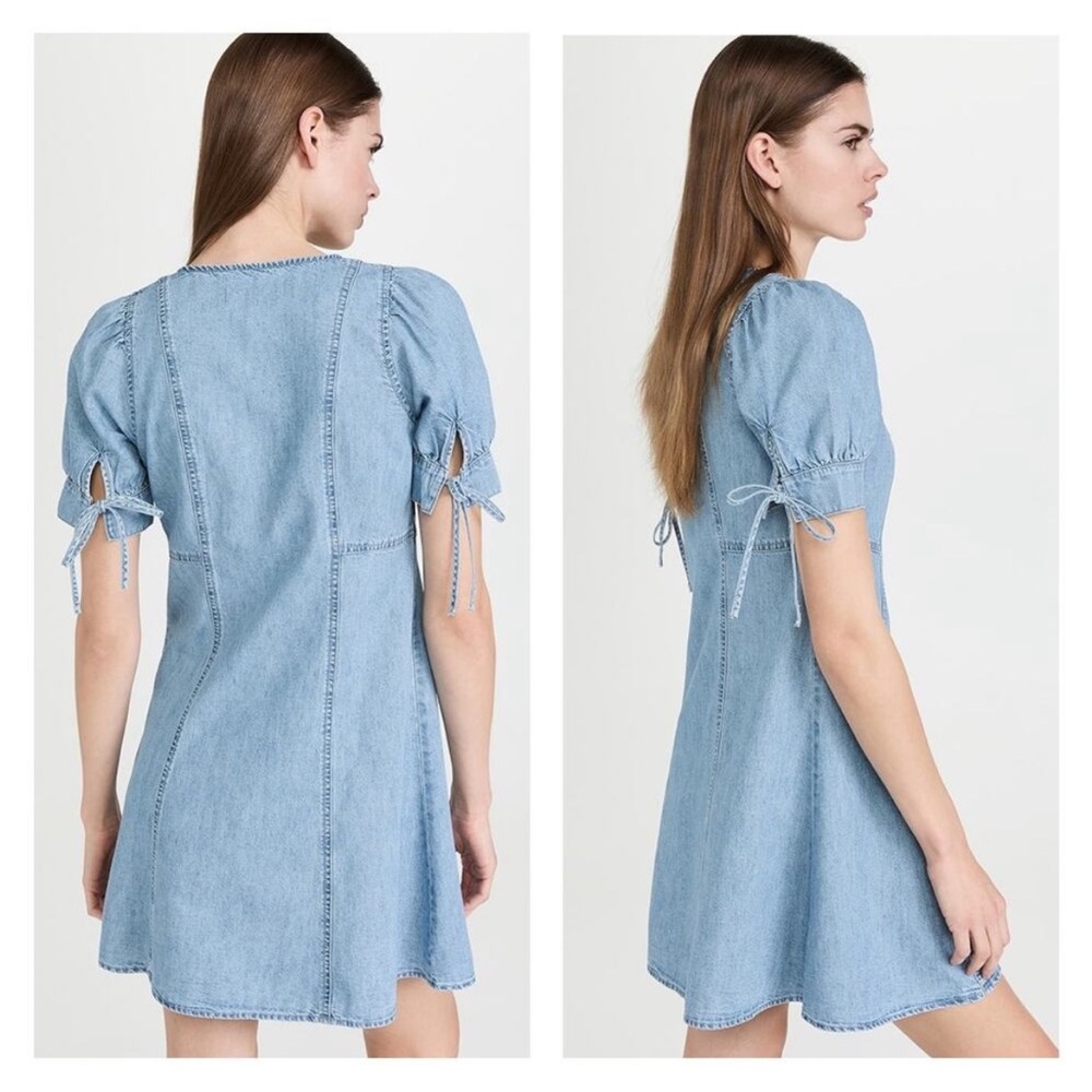 NWT Madewell Tencel Chambray Denim Button Front Mini Dress